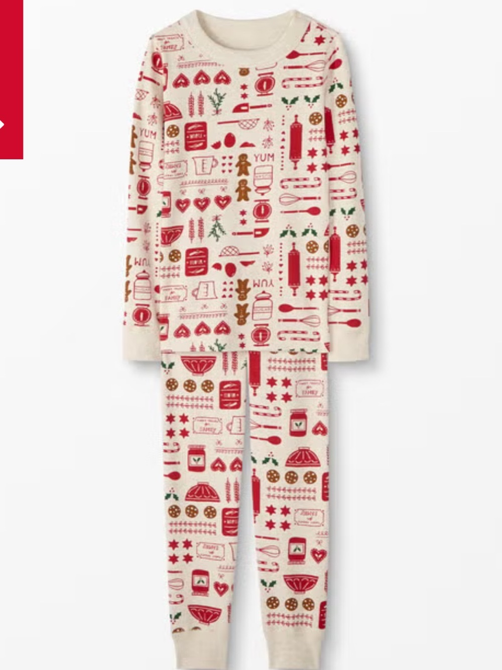 Hanna Andersson Kids Cream Holiday Baking Print Pajama Set